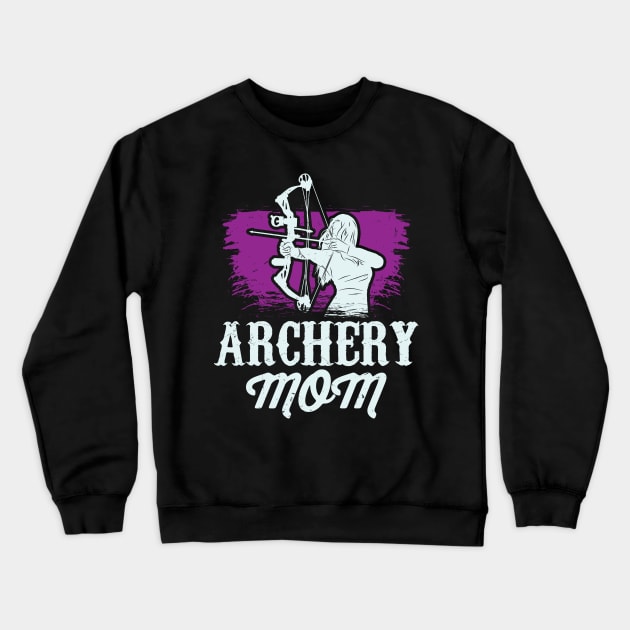 Archery Mom Bow & Arrows Silhouette Sporty Woman Crewneck Sweatshirt by Fresan